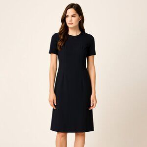Hugo Boss Elbise‎ Wool Mixed Media Shift Dress Black Size 38 (M)